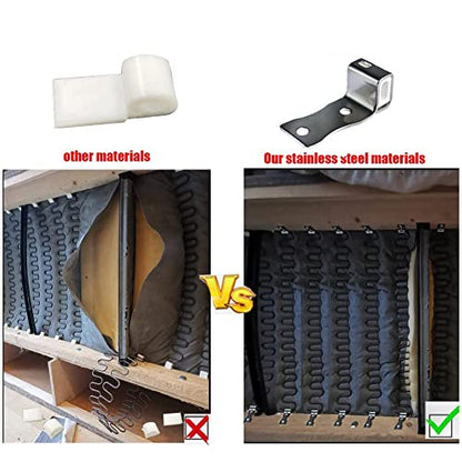 12 PCS Sofa Spring Clips Stainless Steel Couch Spring Repair Kit for Sofa Chair Bed Spring Buckle