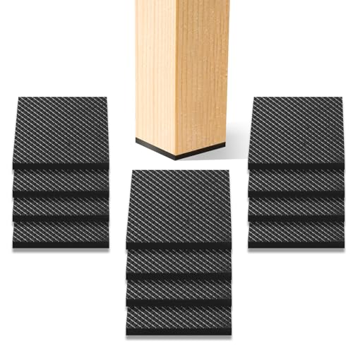 CHUNZEXI 12 Pack 3 Inch Non Slip Furniture Pads, Square Adhesive Rubber - size: 3 inch 12 Square