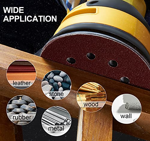 Sanding Disc 5 Inch 8 Hole Hook and Loop Sanding Pads for Orbital Sander 40/60/80/120/180/240/320 Grits-Pack of 72 - style: 40-320 grit