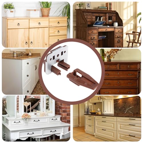 10Pcs Drawer Slide Track Guide Glide with Drawer Guide Metal Backing and Drawer Stop for Center Mount Drawer for Dressers for Nightstand for Rite-Trak I 168 Drawer Slide Systems - style: 10Pcs w/metal backing