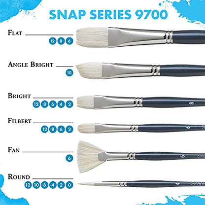 Princeton 9850ST-100 Snap Brush White Taklon Stroke, 1", White - size: Size 1 inch, style: Stroke