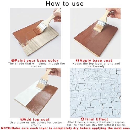 Crackle Paste & Metallic Acrylic Paints Set for Wood/Canvas/Furniture - color: Crackle Paste+Metallic Paints +Tools