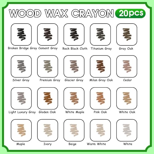 Furniture Markers Touch Up, 20 Colors Wood Filler Sticks- Common Series - color: Common Series