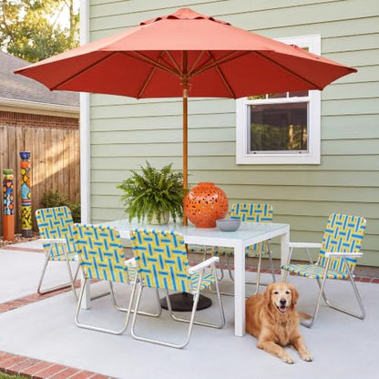 Lawn Outdoor Patio Chair Webbing,2.3" X 65.6 ft,Yellow and Blue
