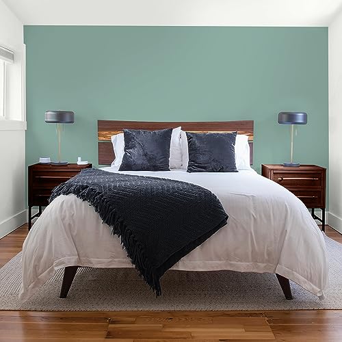 Glidden Total Interior Wall Paint & Primer All-in-One, Silver Laurel/Green, Flat, 1 Gallon - color: Silver Laurel, size: 128 Fl Oz (Pack of 1)