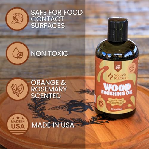 Scorch Marker Wood Finishing Oil, Food Safe Cutting Board Oil, 8 oz