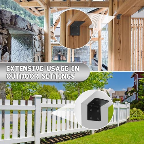4 Pack L Brackets for Wood Matte Black Strong Corner Brace, Ribbed Corner Brackets for Wood Projects Furniture Fix and Replacement, Easy to Install, 2.5 x 2.75 x 2.75 in - size: 2.75x2.5in