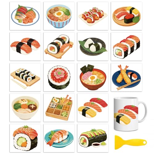 Peacoblue Japanese Cuisine Rub On Transfers for Craft, Transfer Sticker - style: Japanese Cuisine