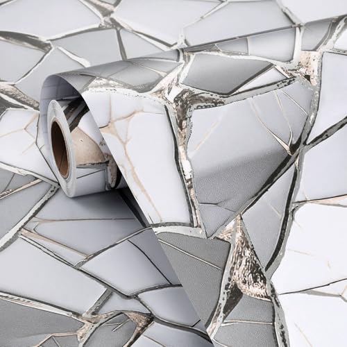 FunStick 24"x200" White Black Grey Marble Counter Top Peel and Stick Contact Paper Waterproof Self Adhesive Stone Marble Wallpaper Peel and Stick Countertops for Kitchen Vinyl Wrap for Cabinets Desk - size: 24" x 200"