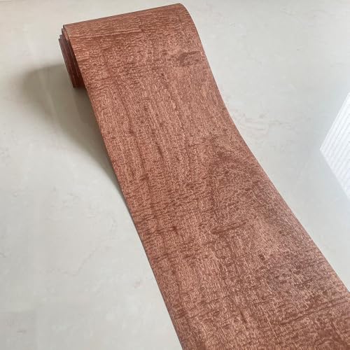 Natural Wood Veneer, Thin Wood Sheets, Refurbished of Furniture/Guitar/Speaker/Automotive Interior, Handmade DIY (Sapele R) - color: Sapele R / 9″ x 90″