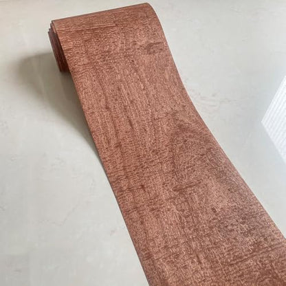Natural Wood Veneer, Thin Wood Sheets, Refurbished of Furniture/Guitar/Speaker/Automotive Interior, Handmade DIY (Sapele R) - color: Sapele R / 9″ x 90″