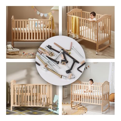 Baby Bed Frame Bolts, Crib Screws Hardware ReplacementKit M6x20/40/60/80mm Hex Drive Socket Cap Screws Barrel Nuts Wooden Dowel Kit for Beds Chairs Furniture et (Bronze 20set) - size: Bronze 20set