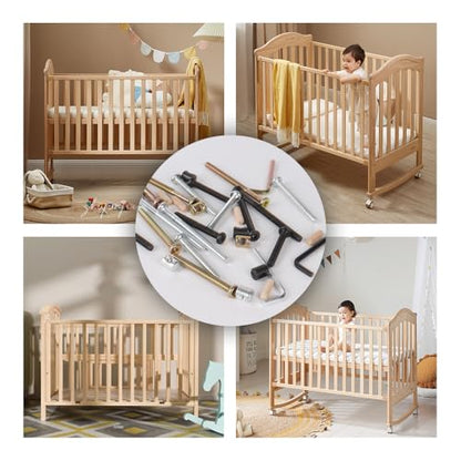 Baby Bed Frame Bolts, Crib Screws Hardware ReplacementKit M6x20/40/60/80mm Hex Drive Socket Cap Screws Barrel Nuts Wooden Dowel Kit for Beds Chairs Furniture et (Silver 20set) - size: Silver 20set
