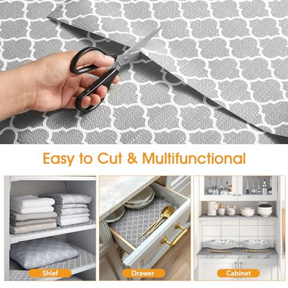 Shelf and Drawer Liner for Kitchen Cabinet Non-Adhesive Non Slip - color: Gray, size: 12"W x 118"L