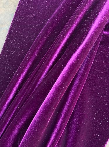 Premium Stretch Velvet Fabric by The Yard - Wrinkle-Resistant - Soft - Upholstery Fabric - Polyester Spandex Blend - for Clothing and Crafts - Resistant – 58-60 Inches Wide (Magenta, 1 Yard) - color: Magenta, size: 1 Yard