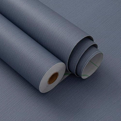 Haimin Fabric Wallpaper 24" x 393" Peel and Stick Textured Contact Paper - color: Blue