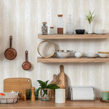 White and Gold Wood Contact Paper 17.3"x200" Peel and Stick Wallpaper - color: Natural Wood-White Gold, size: 17.3" x 200"