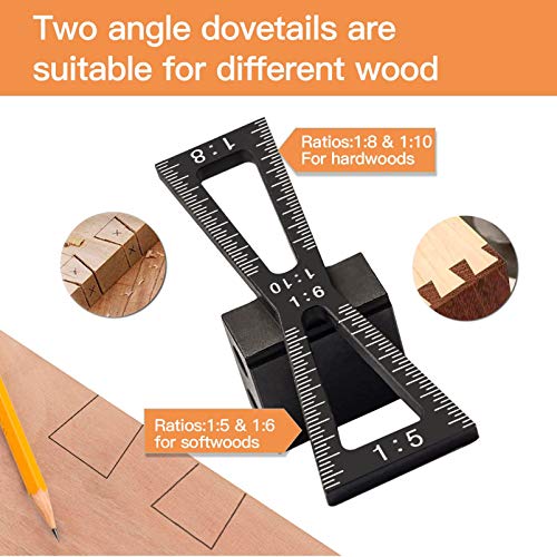 YOSELIN Dovetail Jig Wheel Marking Gauge Plus Set，Micro Adjuster Multifunctional Cutting Wheel Woodworking Scribing, Metric and Imperial Scales, Imperial 1/32 Metric 1mm Accuracy, Wood Marking - color: Red