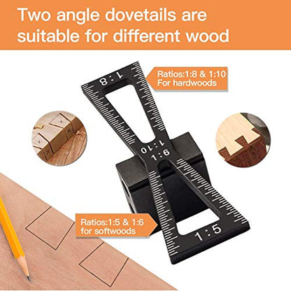 YOSELIN Dovetail Jig Wheel Marking Gauge Plus Set，Micro Adjuster Multifunctional Cutting Wheel Woodworking Scribing, Metric and Imperial Scales, Imperial 1/32 Metric 1mm Accuracy, Wood Marking - color: Red
