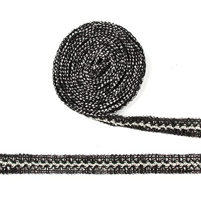 BEL AVENIR Braid Trim 0.78 inch 6.8 Yards Black Gimp Fabric Trim - color: Black