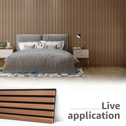Art3d 6-Pack Soundproof Wood Slat Wall Panels, 94.5 x 7.9 Inch, Walnut - color: Walnut, size: 6Pcs - 94.5 * 7.9 inch