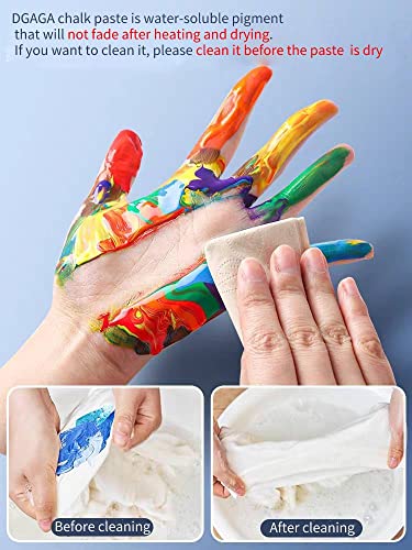 DGAGA 12 Color Chalk Paste Set,Screen Printing Ink,Starter Chalk Paste Paint for Stencil,Self Adhesive Silk Screen Stencils Paste,Chalkboard Paint for Silk Screen Transfers DIY Home Art Craft 10G/Jar