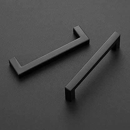 Ravinte Matte Black Square Cabinet Handles Drawer Pulls,5 Inch,5 Pack - color: Matte Black
