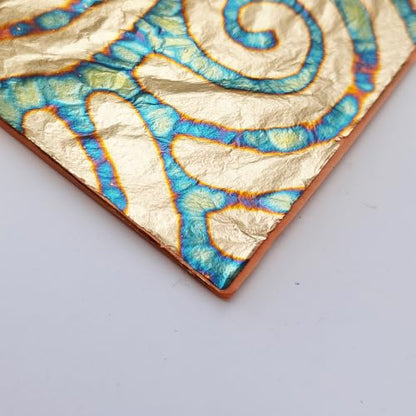 5.5" x 5.5" Imitation Gold Foil Variegated Metallic Leaf 25 Sheets - color: Spiral