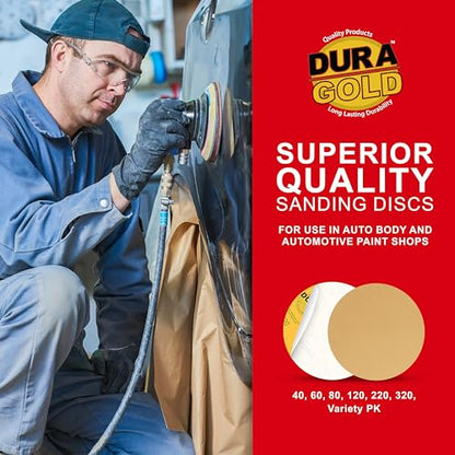 Dura-Gold 8" Gold PSA Sanding Discs, 220 Grit (Box of 10) - Self Adhesive - size: 220-Grit