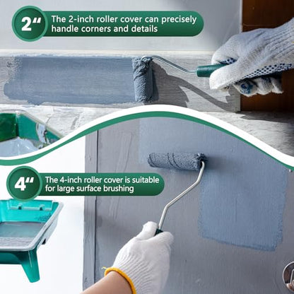 50 Pack 2 Inch and 4 Inch Microfiber Paint Roller Covers - size: 2 Inch & 4 inch, 52 Pack