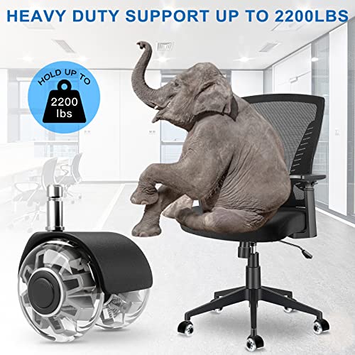 Omyoffice 2" Office Chair Wheels Set of 5, Grey Heavy Duty Chair Caster - color: Grey