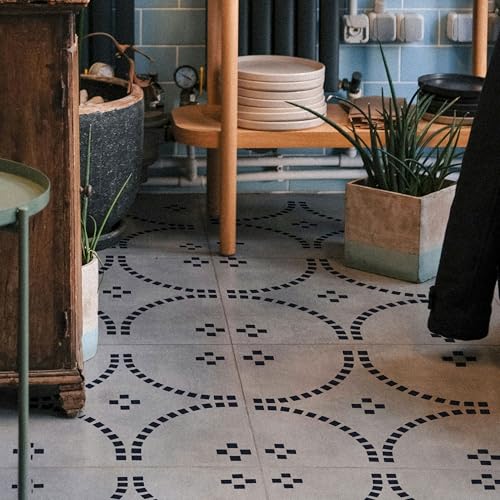 2 Pcs 12" x 12" Tile Stencil Painting Stencil for Walls and Floors - Reusable - Stencils for Painting - Stencil for Home Decor (Modern Mosaic) - style: Modern Mosaic