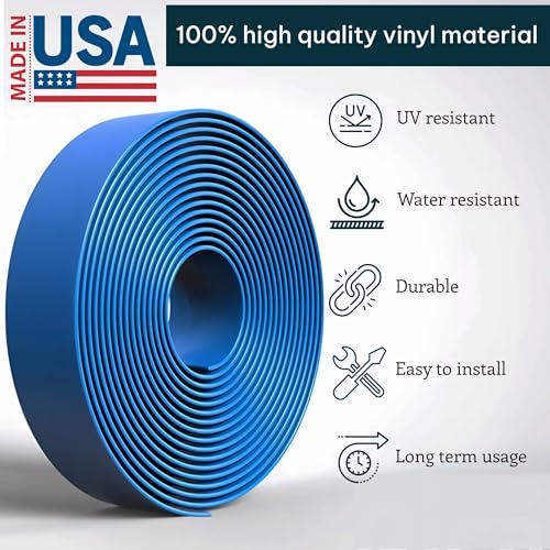 KOMORAX 200ft Long 1.5" Wide Vinyl Chair Strapping. Repair & Replacement Matte Finish.for Patio Outdoor Lawn Garden Durable Attractive (Royal Blue) - color: Royal Blue