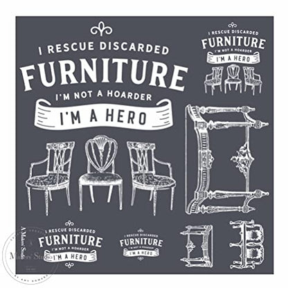 A MAKER'S STUDIO Mesh Stencils | Furniture Hero | Adhesive Stencils Reusable | 12x12 - style: Furniture Hero