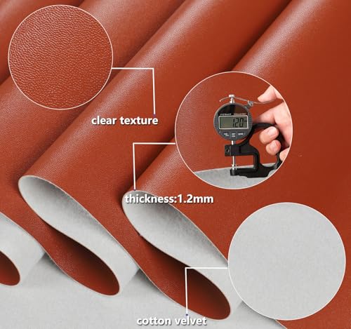 CDY Marine Vinyl Faux Leather: Soft Waterproof Faux Leather Fabric 54"x 36" - color: Brown