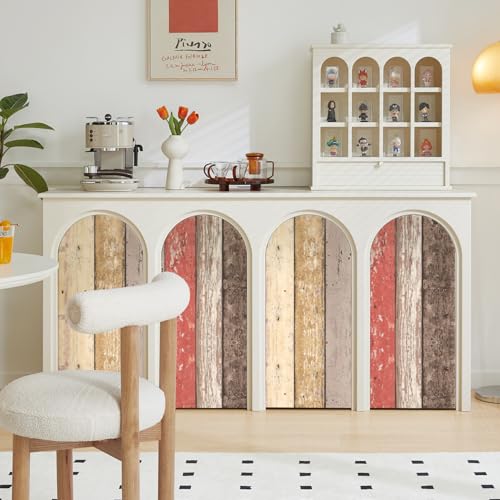 Rustic Red Wood Wallpaper Peel and Stick Shiplap 17.7″ x 118″