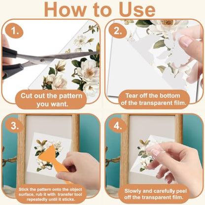 3 Sheets Lavender Rub on Transfers Stickers for Furniture 6"x12" - color: Lavender