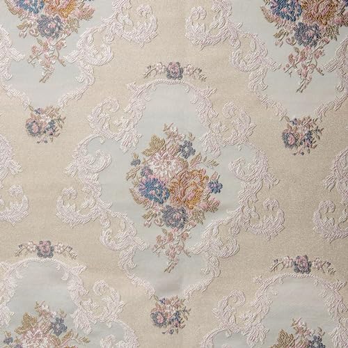 Luxurious Woven Jacquard Victorian Floral Damask Design Heavy Fabric for Upholstery Chair Window Treatment Craft - Renaissance Rococo - 54" Width - Fabric by The Yard (Beige) - color: Beige