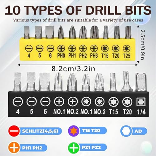 37Pcs Flexible Drill Bit Extension right angle drill attachment Include 90 degree Bits drill attachment Hex Shank 105° Right Angle Drill Attachment Short Screwdriver Rotatable Socket Adapter - color: 37pcs/Silver