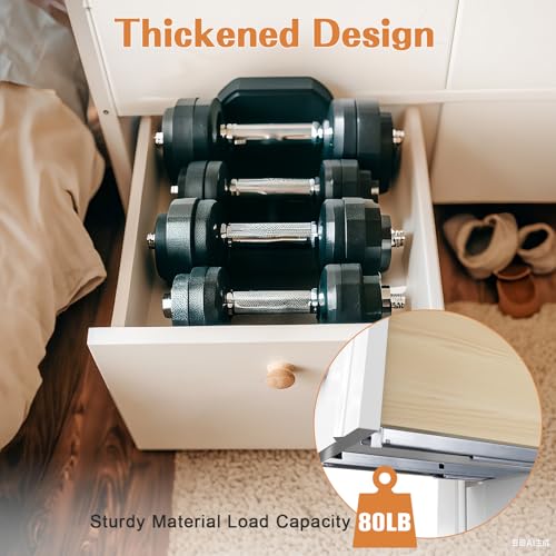 Probrico 1 Pair 21 Inch Undermount Drawer Slides, Full Extension Concealed Drawer Runners Soft Close Bottom Mount Drawer Slides with Rear Mounting Brackets Locking Devices - size: 21 Inch