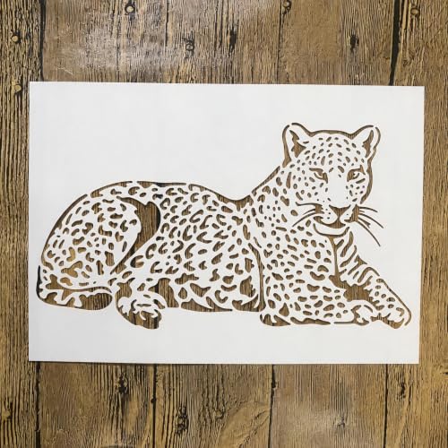 TIAMECH A4 Reusable Wildlife Animal Leopard Stencil for Painting - color: Wildlife Animal Leopard