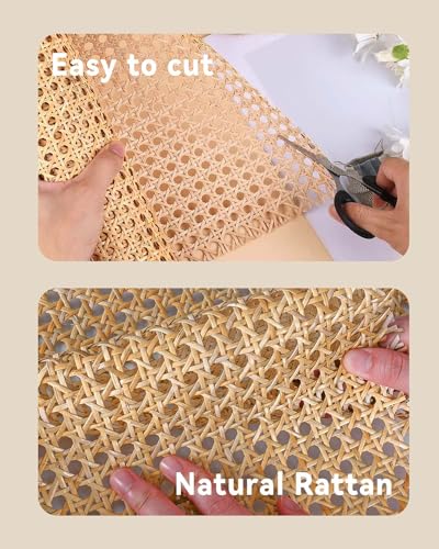 16-inch Wide Rattan Webbing 40-inch Long (3.3 ft.) Rattan Webbing Rolls for Furniture, Chairs, cabinets, Ceilings, beds Rattan Projects Basket Weaving Supplies Open mesh Rattan - color: Dark color16/40 inch
