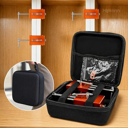 Cabinet Clamps, 2 Pack Cabinet Clamps for Installing Cabinets, Aluminum Cabinet Installation Tools with Integrated Drill Guide & EVA Pads, Adjustable 2.24"-4.41" for Cabinetry Woodworking