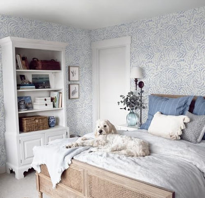 Heroad Peel and Stick Wallpaper Boho Blue Contact Paper Modern Botanical Wall Paper Waterproof Self Adhesive Removable Wallpaper for Bathroom Bedroom Kitchen Living Room Vinyl 17.3''x393'' - color: Blue Purple, size: 17.3" x 393"