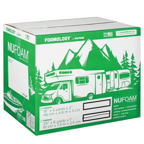 Fairfield NuFoam Pad, Densified Polyester Batting Foam, Durable Foam Pad, Ideal Craft Foam for Chair Cushions, Deck Furniture, Camping, Futons, and More, 24" x 8 Yards x 1"