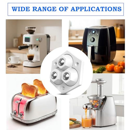 Mini Adhesive Wheels for Appliances & Plastic Drawers, 360° Hidden Casters - color: White