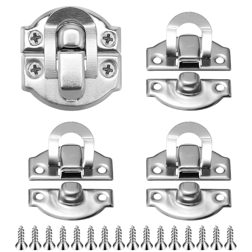 4 PCS Jewelry Box Latch Small Latch Toggle Hasp-Latch, Silver Small Iron Duck Billed Latches Catch Decorative Hasp Latches Hardware for Wooden Box Cabinet Chest Jewelry Boxes Suitcase Trunk - color: Silver