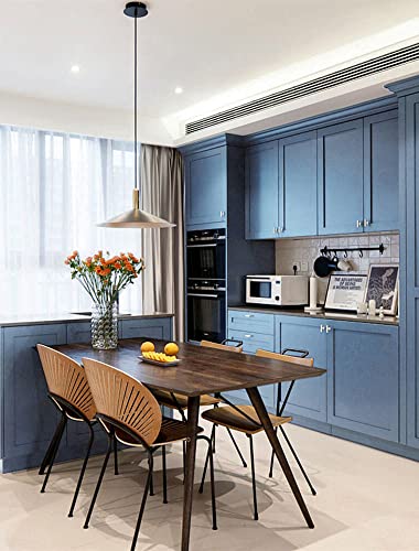 Dimoon 118''x17.7'' Blue Peel and Stick Wallpaper Contact Paper Modern Self Adhesive Wall Paper Removable Renter Friendly Textured Solid Color Shelf Cabinet Vinyl Roll (118''x17.7'',Blue Grey) - color: Blue Grey, size: 17.7" x 118"