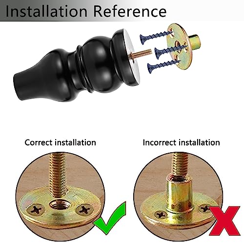 Maricome 6 Inch Replacement Sofa Legs Pre-drilled M8 Bolt Wood Furniture Legs Set of 4 Couch Legs High Polish Modern Mid Century Screw in - color: 6 Inch Black