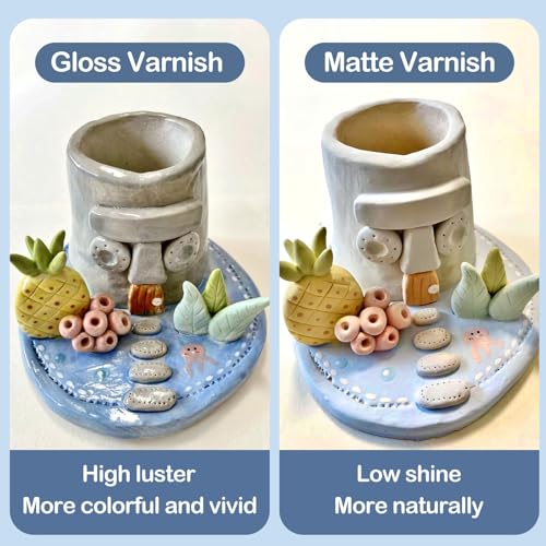 1DFAUL 50ml Air Dry Clay Varnish Glaze Sealant, Scratch Resistant (Matte)